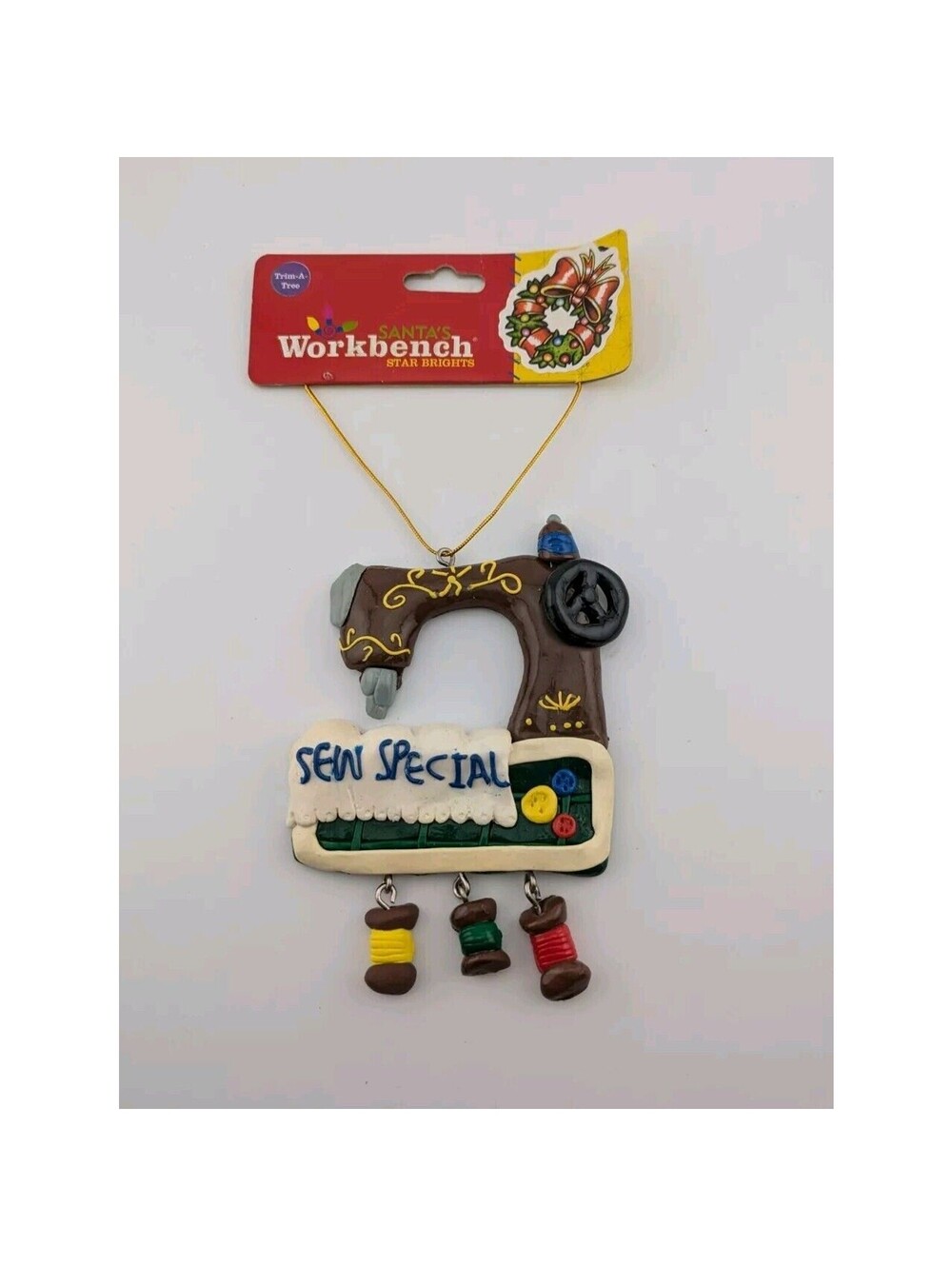 Trim A Tree Sew Special Seamstress Ornament Handmade Clay Sewing Machine VTG